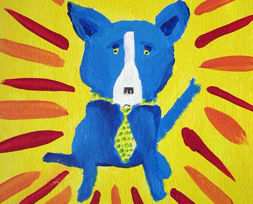 Child's painting of dog
